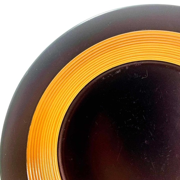 Pfaltzgraff Concentric Black 11" Earthenware Dinner Plate Brown Wood Tone Rings - Picture 4 of 10